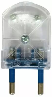 Fiche m�le plate 2P Transparent (250557)