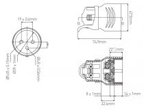 Fiche femelle 2P+T Noir (250891)