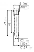 Chandelle en Laiton chromé, longueur 40 mm (310034)