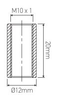 Raccord double femelle en Laiton, Pas international 10 x 1, diametre 12mm (306351)