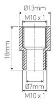 Raccord mâle et femelle en Laiton, Pas International, diametre 13mm (306796)