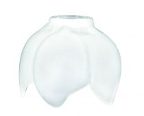 Tulipe pour lustres, Tulipe bouton - 5 pétales -Verre satiné, longueur 80 mm (744603)