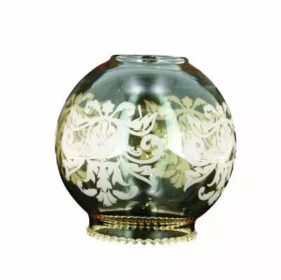 Globe satin� grav� pour lustres,  longueur 130 mm (745501)