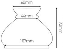 Verrerie Vesta pour luminaire, , longueur 90 mm (703012)