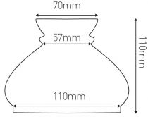 Verrerie Vesta pour luminaire, , longueur 110 mm (703023)