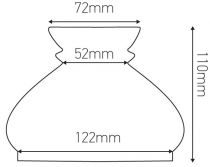 Verrerie Vesta pour luminaire, , longueur 110 mm (703034)