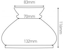Verrerie Vesta pour luminaire, , longueur 116 mm (703059)