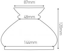 Verrerie Vesta pour luminaire, , longueur 120 mm (703060)
