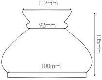 Verrerie Vesta pour luminaire, , longueur 135 mm (703096)