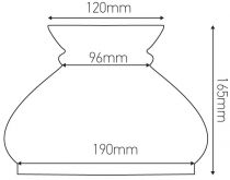 Verrerie Vesta pour luminaire, , longueur 165 mm (703107)