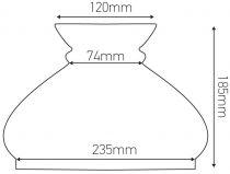 Verrerie Vesta pour luminaire, , longueur 185 mm (703186)