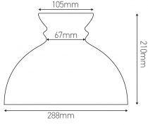 Verrerie Vesta pour luminaire, , longueur 210 mm (703325)