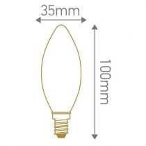 Ampoule Flamme C35 filament LED 5W E14 2700K 520Lm dimmable Claire (713511)