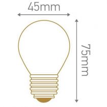 Ampoule Sphérique G45 filament LED 3 loops 3W E27 2000K 100Lm dimmable Ambrée (716632)
