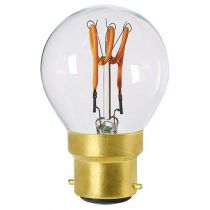 Ampoule Sphérique G45 filament LED 3 loops 3W B22 2200K 120Lm dimmable Claire (716636)