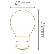 Ampoule Sphérique G45 filament LED 3 loops 3W B22 2200K 120Lm dimmable Claire (716636)