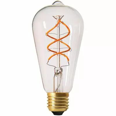 Ampoule Edison filament LED twisted 4W E27 2200K 240Lm dimmable Claire (716676)