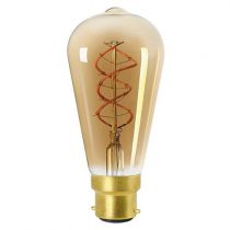 Ampoule Edison filament LED twisted 4W B22 2000K 200Lm dimmable Ambrée (716678)