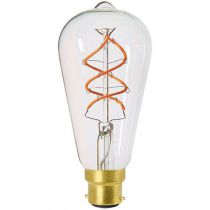 Ampoule Edison filament LED twisted 4W B22 2200K 240Lm dimmable Claire (716679)