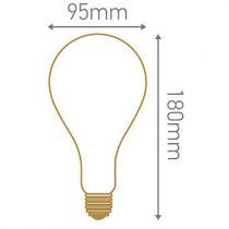 Ampoule géante filament LED twisted 180mm 4W E27 2000K 160Lm dimmable Smoky (716695)