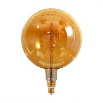Ampoule Globe géant G380 filament LED twisted 8W E40 2000K 400Lm dimmable Ambrée (716700)