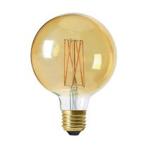 Ampoule Globe G125 filament LED 6W E27 2100K 390Lm dimmable Ambrée (715986)