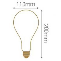 Ampoule géante filament LED twisted 200mm 4W E27 2000K 160Lm dimmable Smoky (716696)