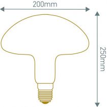 Ampoule géante Champignon filament LED 4 loops 4W E27 2000K 200Lm dimmable Ambrée (716690)