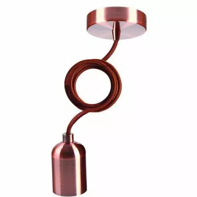 Suspension m�tallique E40 c�ble textile 2m cuivre
