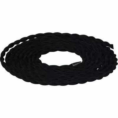 C�ble textile torsad� 2 x 0.75mm� noir