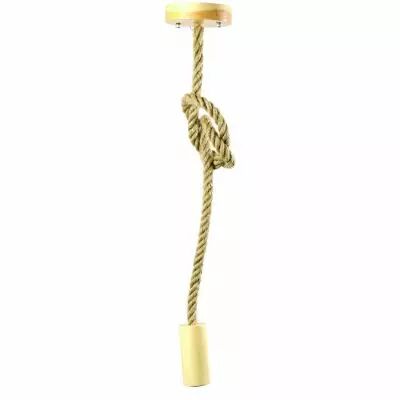 LEAF - Hemp rope + wood E27
