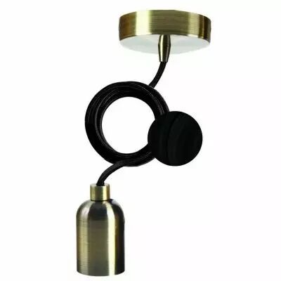 Suspension m�tallique E40 c�ble textile 2m noir