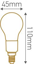 Sphérique G45 filament LED 6W E14 2700K 780lm mat dimmable (https://www.girard-sudron.fr/pub/media/catalog/pro)