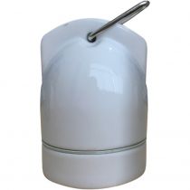 Douille E27 porcelaine avec crochet Ø46mm H.70mm blanc
