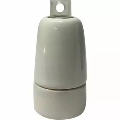 Douille E14 porcelaine �33mm H.60mm blanc