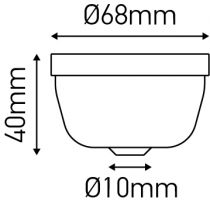 Rosace porcelaine Ø68mm noir