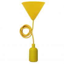 Suspension silicone E27 câble textile L.1m jaune