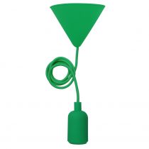 Suspension silicone E27 cble textile L.1m vert