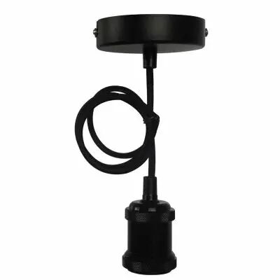 Suspension m�tal E27 c�ble textile L.1mnoir