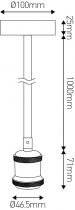 Suspension métal E27 câble textile L.1mnoir