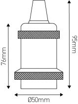 MIXGO - Douille aluminium E27 avec bague Ø50mm H.72mm blanc mat blanc mat