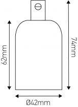 ALUMINIA - Douille aluminium E27 Ø42mm H.62mm gris clair