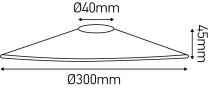 MIXGO - Abat-jour métal évasé pour douille E27Ø300mm vert sauge satiné