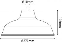 MIXGO - Abat-jour métal industriel sans arrêt de câble Ø270mm bleu outremer satiné