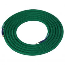 Câble textile coton rond 2 x 0.75mm² L.2m vert profond