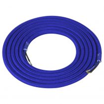 Câble textile coton rond 2 x 0.75mm² L.2m bleu outremer