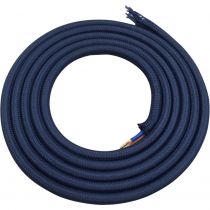 Câble textile rond 2 x 0.75mm² L.2m bleu marine