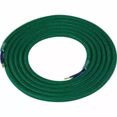 C�ble textile rond 2 x 0.75mm� L.2m vert sapin