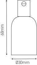 ALUMINIA - Douille aluminium E14 Ø30mm H.68mm gris clair
