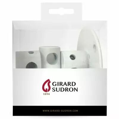 Crochet m�tal avec vis de fixation avec arr�t de c�ble x 3 �45mm blanc
